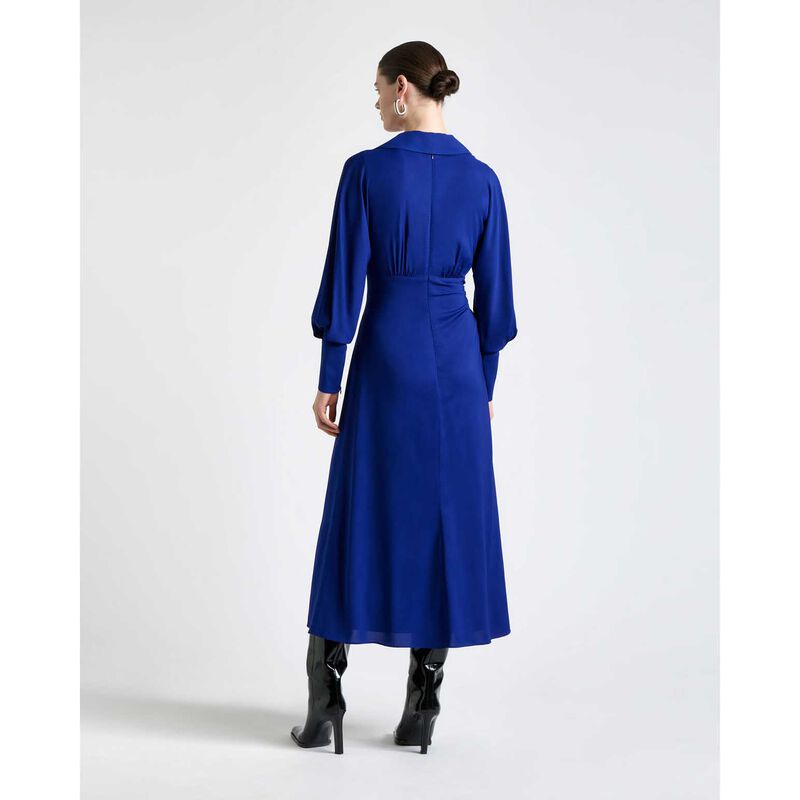 Cue Cobalt Long Sleeve Ruched Midi Dress image number 1